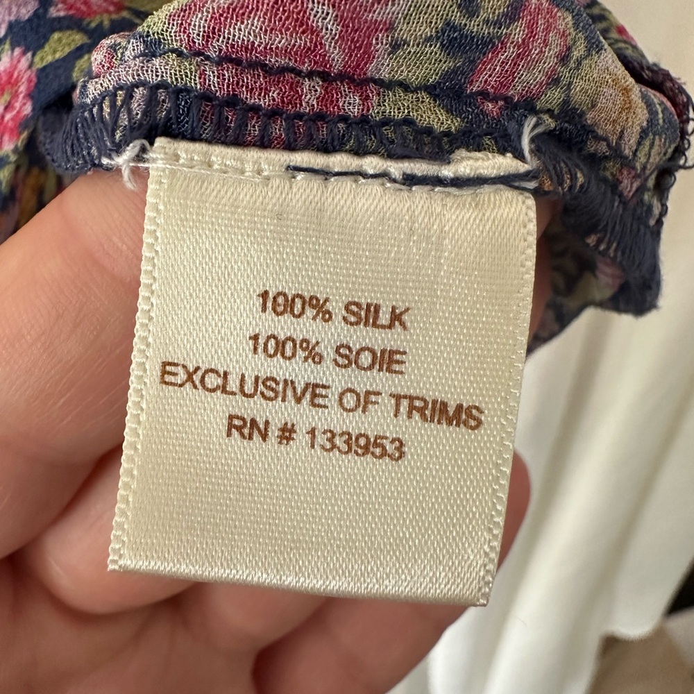 NWT One Fine Day Floral Silk Blouse - Picture 5 of 6